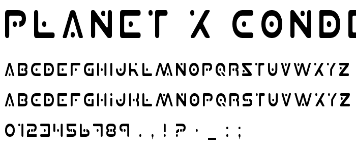 Planet X Condensed font